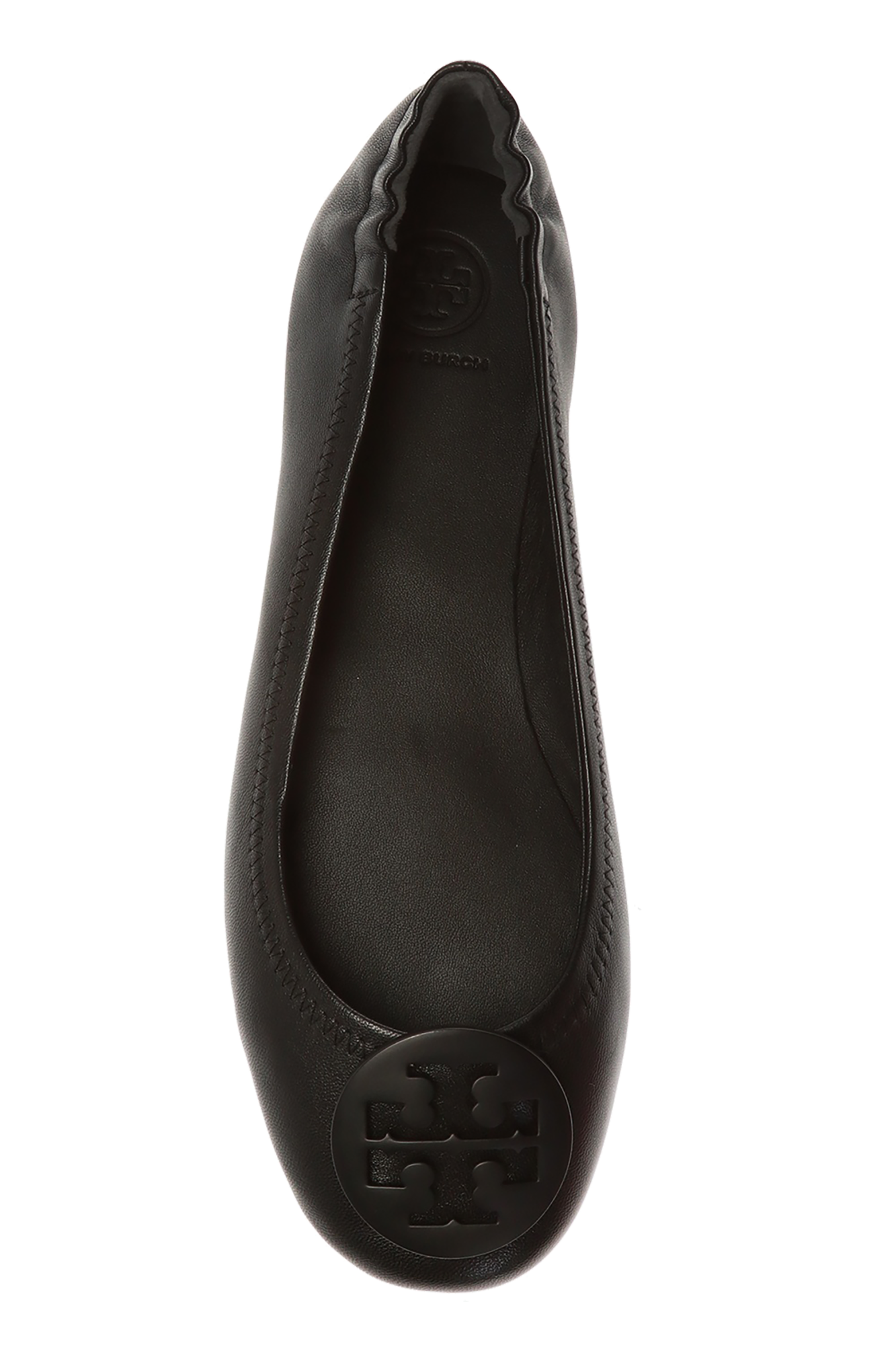 Tory Burch 黒 レザー フラットシューズ ロゴ金具付き サイズ7.5